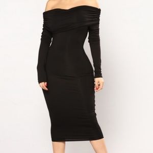 Black Midi Fashion Nova Dress